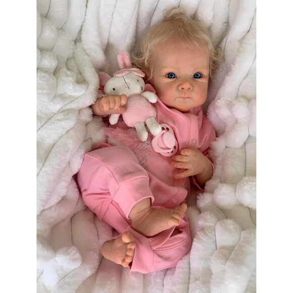 🆕18Inch Realistic  Full Cloth Body Girls short blonde hair Reborn Baby Dolls - Picture 7 of 7